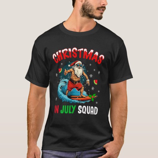 Kerstmis in juli Santa Claus Beach Hawaii T-shirt (Voorkant)