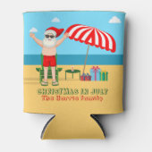 Kerstmis in juli Santa Claus Beach Party Blikjeskoeler (Voorkant)
