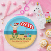 Kerstmis in juli Santa Claus Beach Party Papieren Bordje (Feest)
