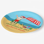 Kerstmis in juli Santa Claus Beach Party Papieren Bordje (Gekanteld)