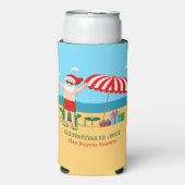 Kerstmis in juli Santa Claus Beach Party Seltzer Blikjeskoeler (Seltzer Voorkant)