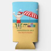 Kerstmis in juli Santa Claus Beach Party Seltzer Blikjeskoeler (Achterkant)