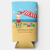 Kerstmis in juli Santa Claus Beach Party Seltzer Blikjeskoeler (Voorkant)