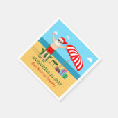Kerstmis in juli Santa Claus Beach Party Servet (Hoek)