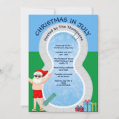 Kerstmis in juli Santa Claus Summer Pool Kaart (Voorkant)