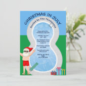 Kerstmis in juli Santa Claus Summer Pool Kaart (Staand voorkant)