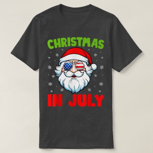 Kerstmis in juli Santa Claus Summer zwemmen T-shirt (Design voorkant)