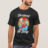 Kerstmis in juli Santa Claus Surfing Hawai T-shirt (Voorkant)