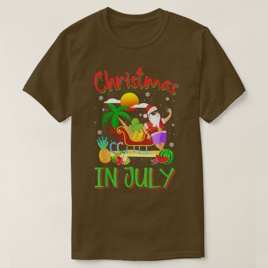 Kerstmis in juli Santa Clause Palm Beach Sum T-shirt (Design voorkant)
