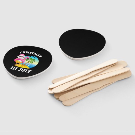 Kerstmis in juli Santa Flamingo Pool Summer Handwaaier (Niet-gemonteerd)