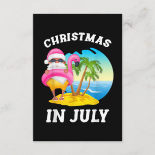 Kerstmis in juli Santa Flamingo Pool Summer Informatiekaartje