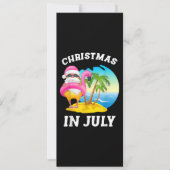 Kerstmis in juli Santa Flamingo Pool Summer Kaart (Voorkant)