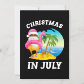 Kerstmis in juli Santa Flamingo Pool Summer Kaart (Voorkant)