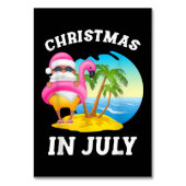 Kerstmis in juli Santa Flamingo Pool Summer Kaart (Voorkant)
