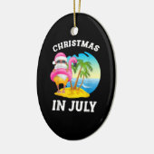 Kerstmis in juli Santa Flamingo Pool Summer Keramisch Ornament (Links)