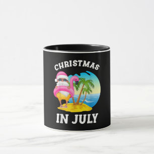 Kerstmis in juli Santa Flamingo Pool Summer Mok