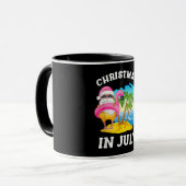 Kerstmis in juli Santa Flamingo Pool Summer Mok (Voorkant links)