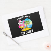 Kerstmis in juli Santa Flamingo Pool Summer Rechthoekige Sticker (Envelop)