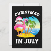 Kerstmis in juli Santa Flamingo Pool Summer Save The Date (Voorkant)