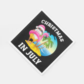 Kerstmis in juli Santa Flamingo Pool Summer Servet (Hoek)