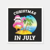 Kerstmis in juli Santa Flamingo Pool Summer Servet (Voorkant)