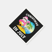 Kerstmis in juli Santa Flamingo Pool Summer Servet (Hoek)