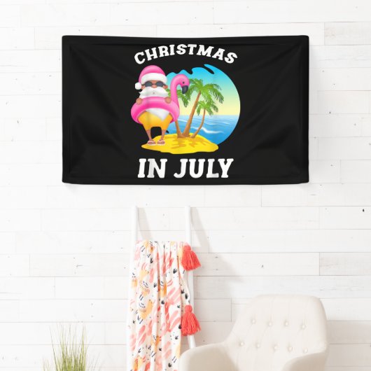 Kerstmis in juli Santa Flamingo Pool Summer Spandoek (Insitu)