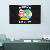 Kerstmis in juli Santa Flamingo Pool Summer Spandoek (Beurs)