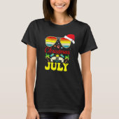 Kerstmis in juli Santa Hat Sunbril Hawaii Summ T-shirt (Voorkant)