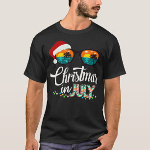 Kerstmis in juli Santa Hat Sunbril Hawaii T-shirt