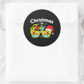 Kerstmis in juli Santa Hat Sunbril Ronde Sticker (Tas)