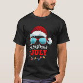 Kerstmis in juli Santa Hat Sunbril Summier T-shirt (Voorkant)