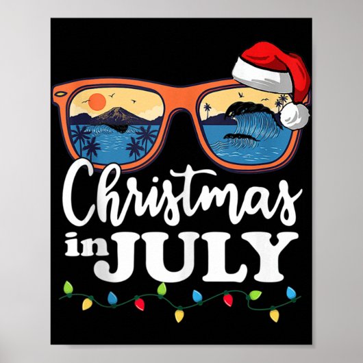 Kerstmis in juli Santa Hat Sunbril Vaca Poster (Voorkant)