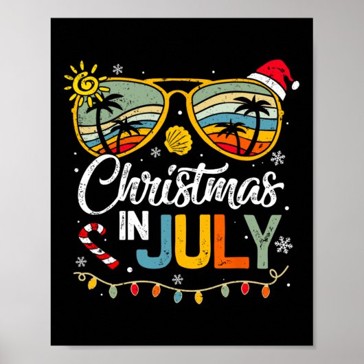 Kerstmis in juli Santa Hat Sunbril Vaca Poster (Voorkant)
