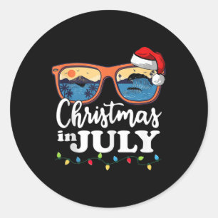 Kerstmis in juli Santa Hat Sunbril Vaca Ronde Sticker
