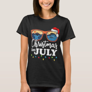 Kerstmis in juli Santa Hat Sunbril Vaca T-shirt