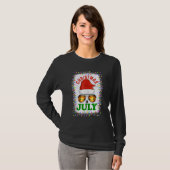 Kerstmis in juli Santa Hat Sunbril Vaca T-shirt (Voorkant volledig)