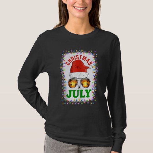 Kerstmis in juli Santa Hat Sunbril Vaca T-shirt (Voorkant)