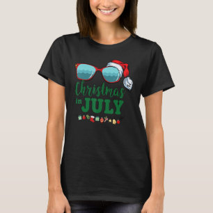 Kerstmis in juli Santa Hat Sunbril Vaca T-shirt