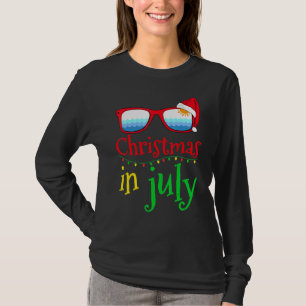 Kerstmis in juli Santa Hat Sunbril Vaca T-shirt