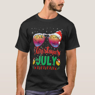 Kerstmis in juli Santa Hat Sunbril Vaca T-shirt