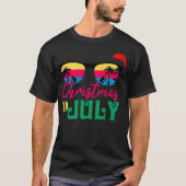 Kerstmis in juli Santa Hat Sunbril Vaca T-shirt (Voorkant)