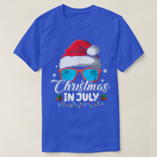 Kerstmis in juli Santa Hat Sunbril Vaca T-shirt (Design voorkant)