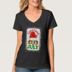Kerstmis in juli Santa Hat Sunbril Vaca T-shirt