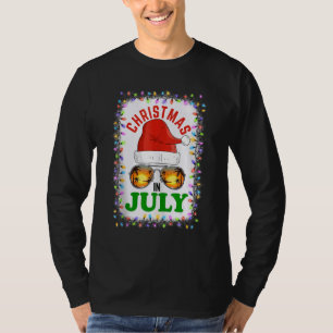 Kerstmis in juli Santa Hat Sunbril Vaca T-shirt