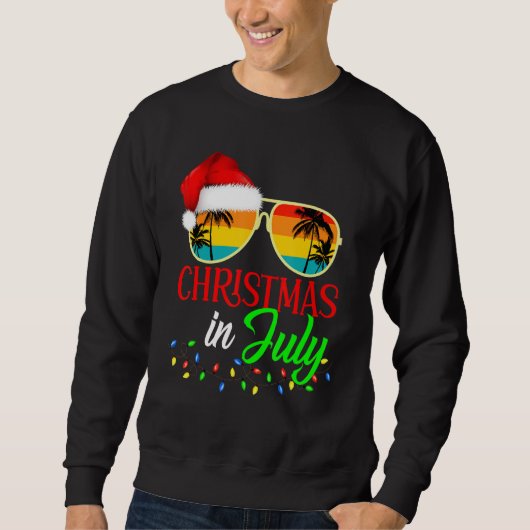 Kerstmis in juli Santa Hat Sunbril Vaca Trui (Voorkant)