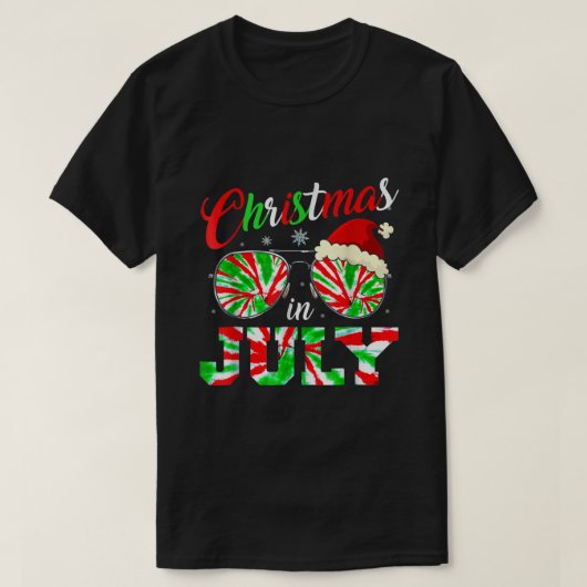 Kerstmis in juli Santa Hat Tie Dye Sunbril Sum T-shirt (Design voorkant)