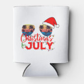 Kerstmis in juli Santa Hat Zonnebril Strand Blikjeskoeler (Voorkant)