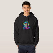 Kerstmis in juli Santa Hawaii zonnebril Flamingo Hoodie (Voorkant volledig)
