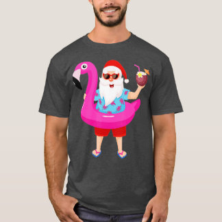 Kerstmis in juli Santa hawaii Zonnebril Flamingo T-shirt